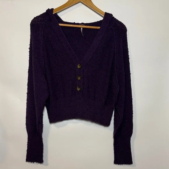 Free People Found My Friend Nubby Cropped Sweater Size: Small - Picture 2 of 4
